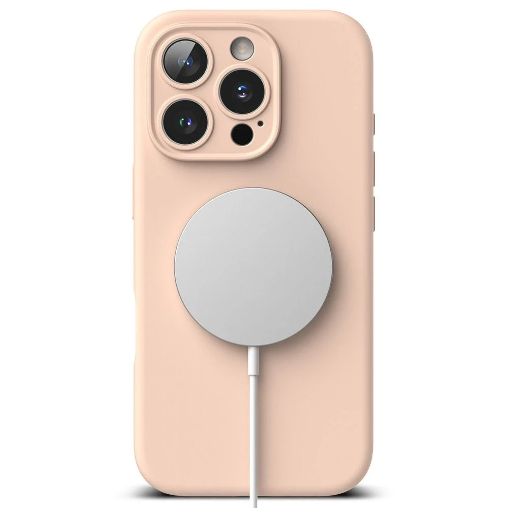 Dėklas Ringke Silicone MagSafe Apple iPhone 16 Pro Max Case - rožinės spalvos