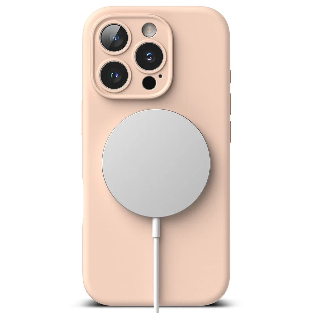 Ringke Silicone MagSafe iPhone 16 Pro dėklas - rožinės spalvos