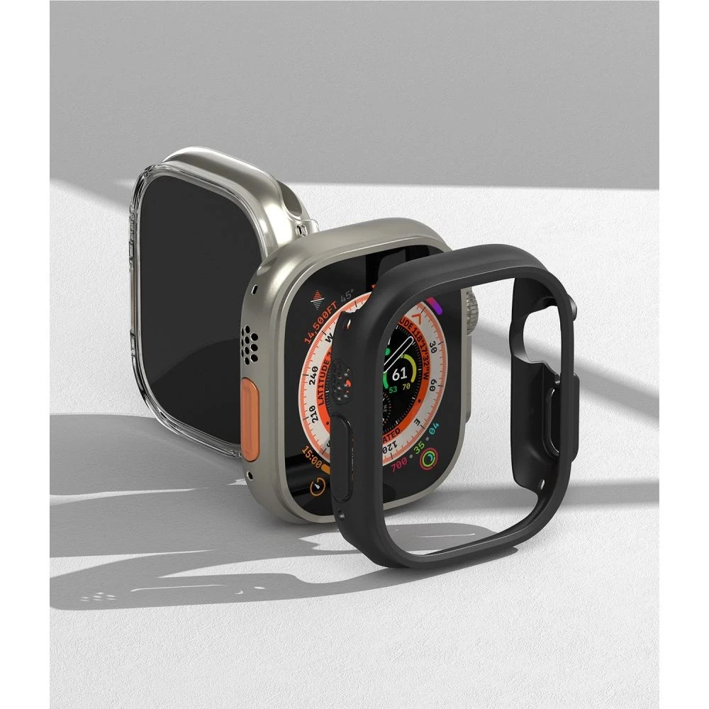 Ringke Išmaniojo laikrodžio Apple ekrano rėmelis, Skaidrus ir Juodos spalvos, 49mm, 2vnt.