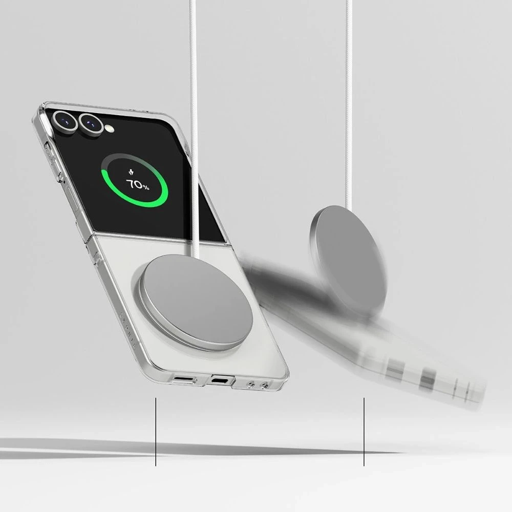„Ringke Slim Magnetic MagSafe“ dėklas „Samsung Galaxy Z Flip 7“, skaidrus
