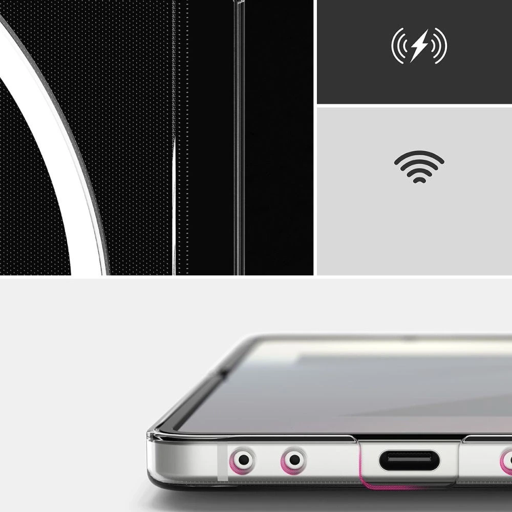 „Ringke Slim Magnetic MagSafe“ dėklas „Samsung Galaxy Z Flip 7“, skaidrus