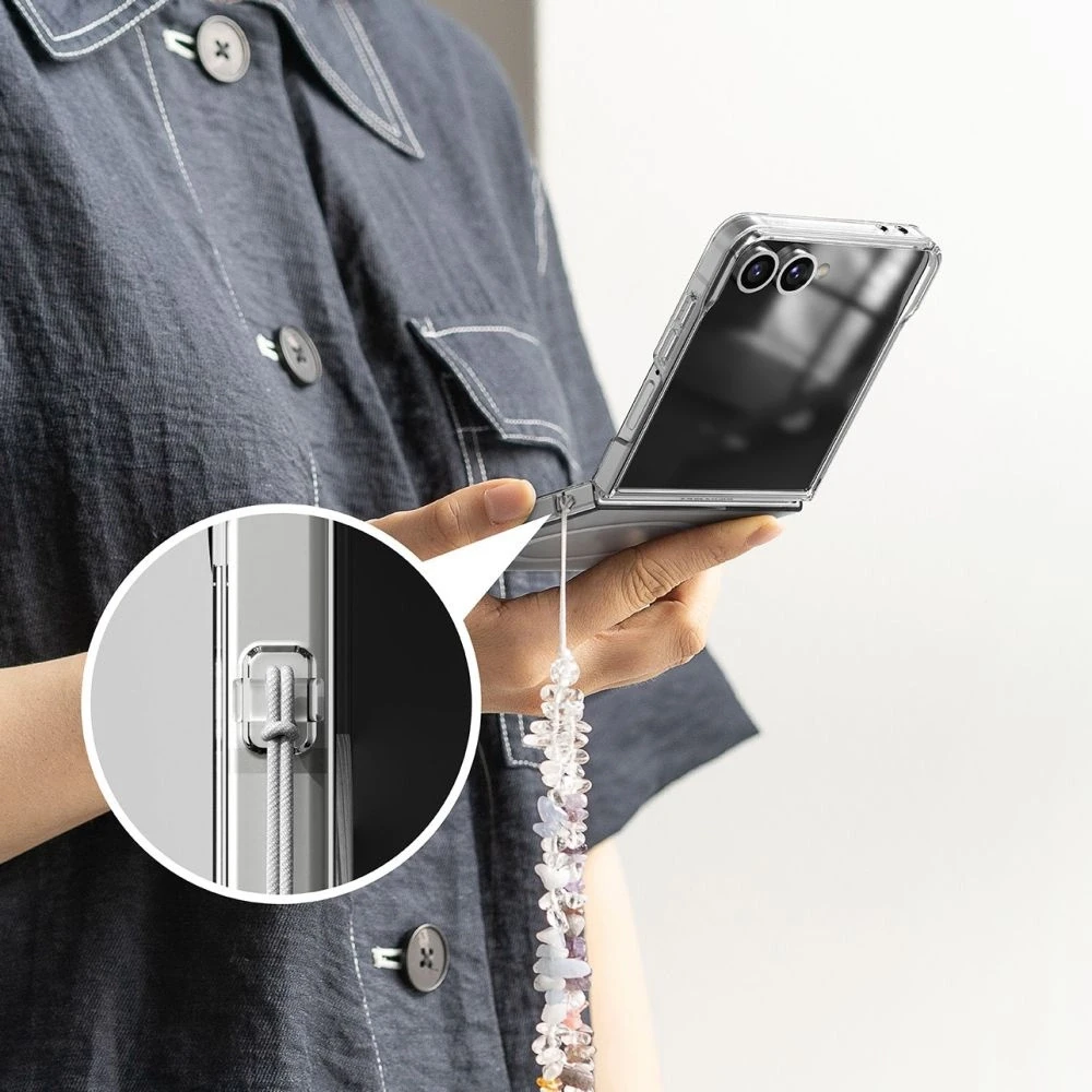 „Ringke Slim Magnetic MagSafe“ dėklas „Samsung Galaxy Z Flip 7“, skaidrus