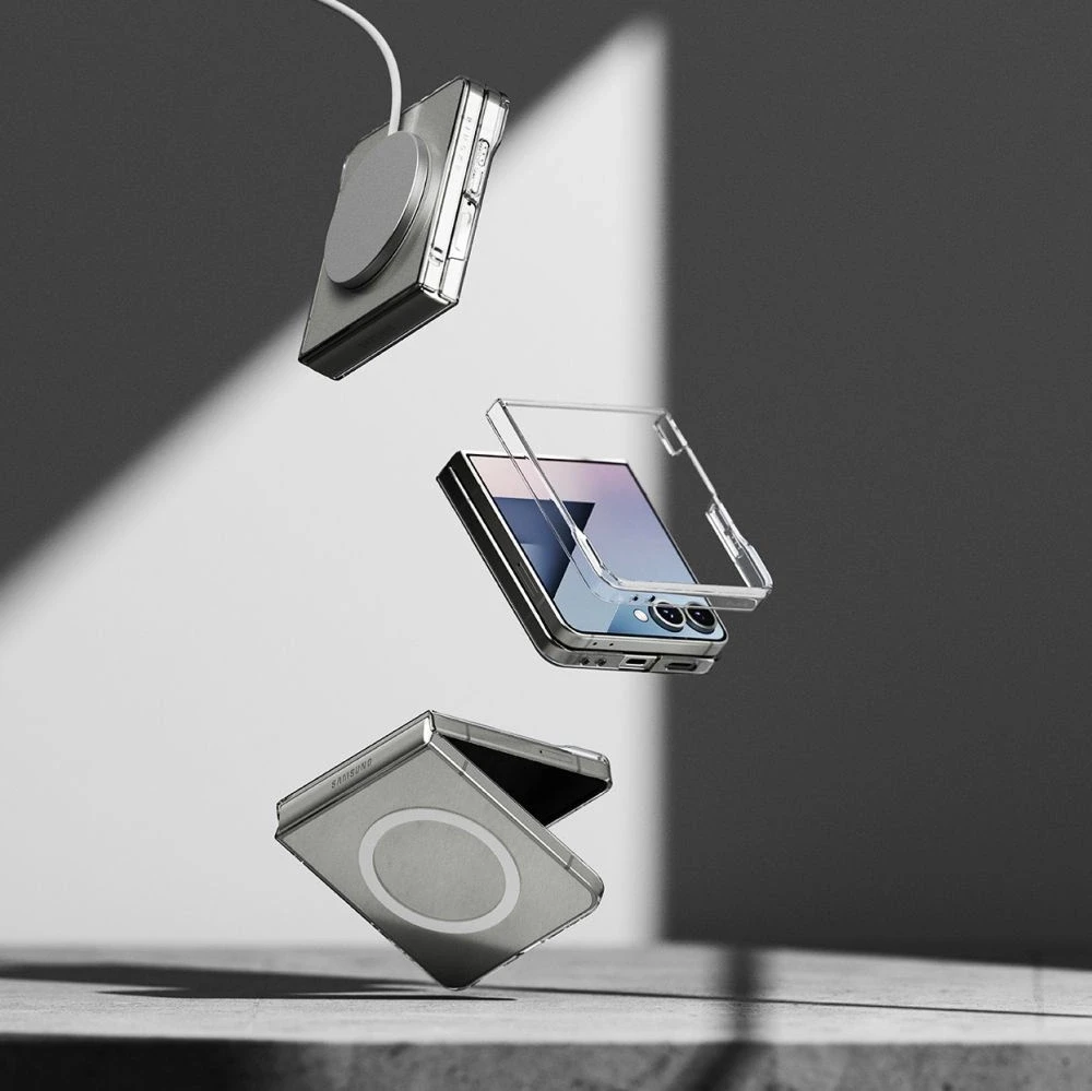 „Ringke Slim Magnetic MagSafe“ dėklas „Samsung Galaxy Z Flip 7“, skaidrus