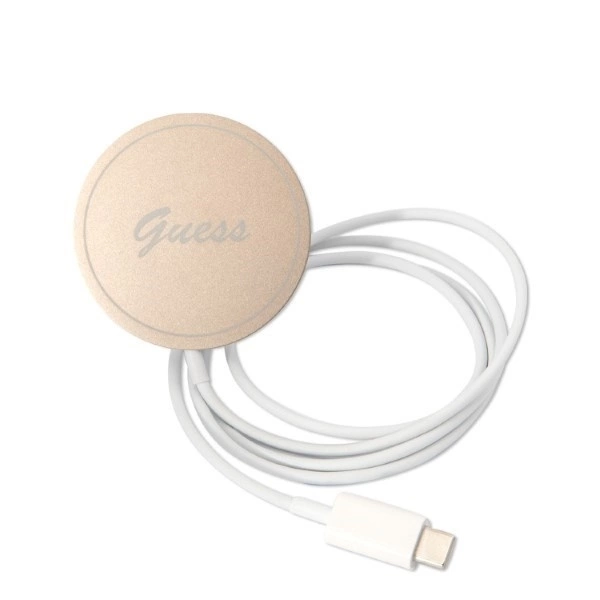 Apple iPhone 14 Guess dėklas 4G Print MagSafe + Belaidis Įkroviklis (GUBPP14XHJEACSA) mėlynos spalvos