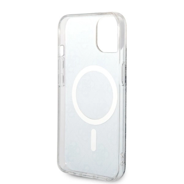 Apple iPhone 14 Guess dėklas 4G Print MagSafe + Belaidis Įkroviklis (GUBPP14XHJEACSA) mėlynos spalvos