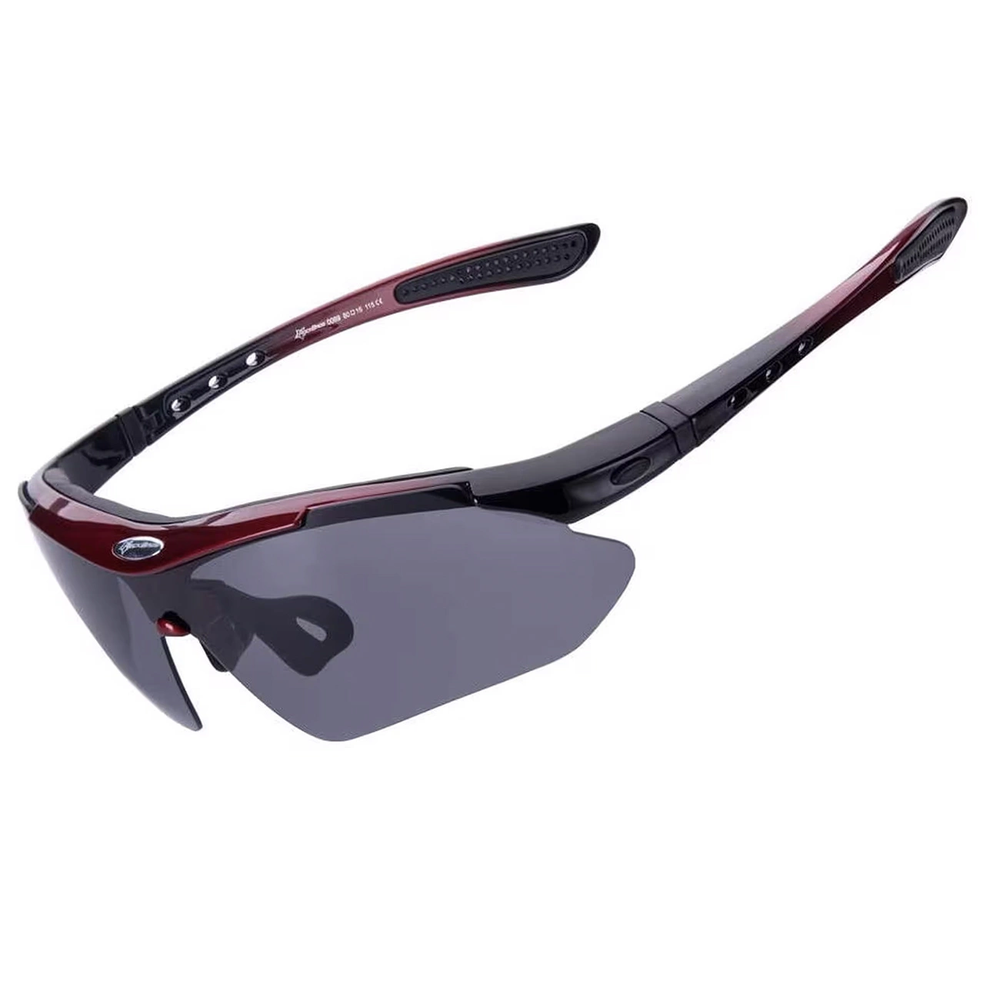 Rockbros 10001 Polarized Cycling Glasses – juodos spalvos and Raudona