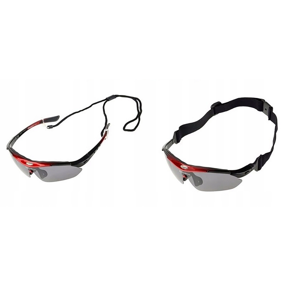 Rockbros 10001 Polarized Cycling Glasses – juodos spalvos and Raudona