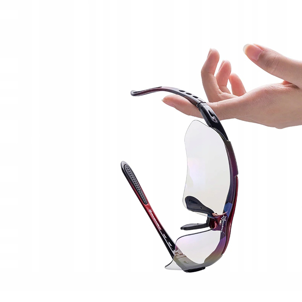 Rockbros 10001 Polarized Cycling Glasses – juodos spalvos and Raudona