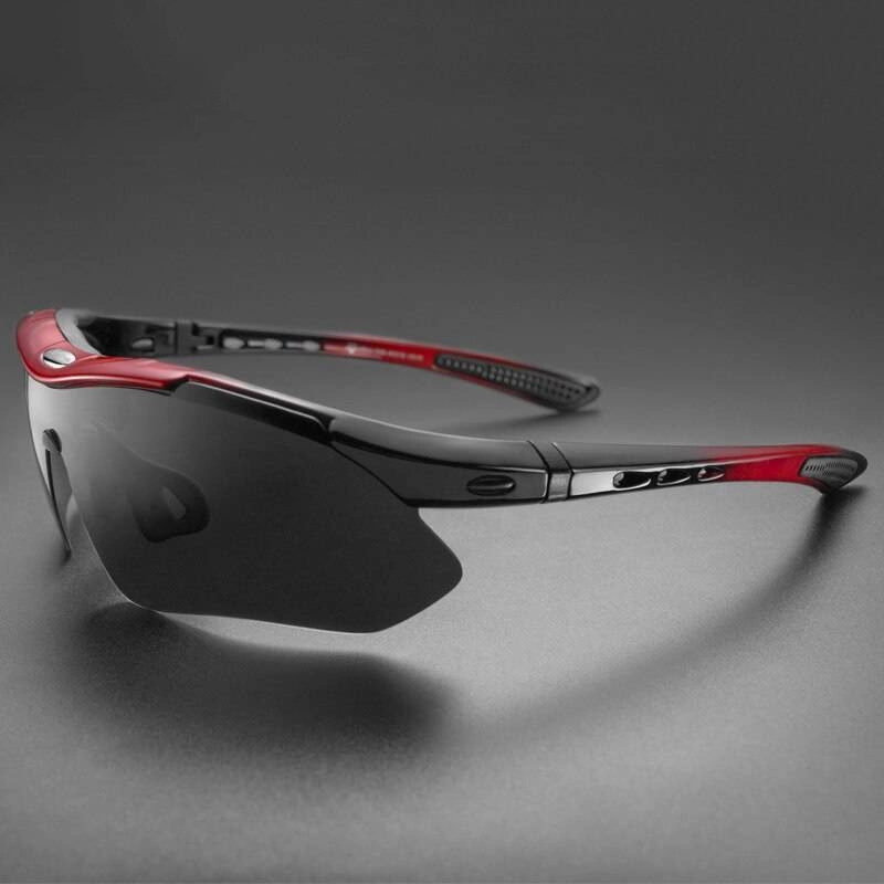 Rockbros 10001 Polarized Cycling Glasses – juodos spalvos and Raudona