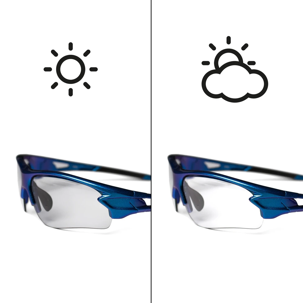 Rockbros 10069 photochromic UV400 dviratininko akiniai – mėlynos spalvos