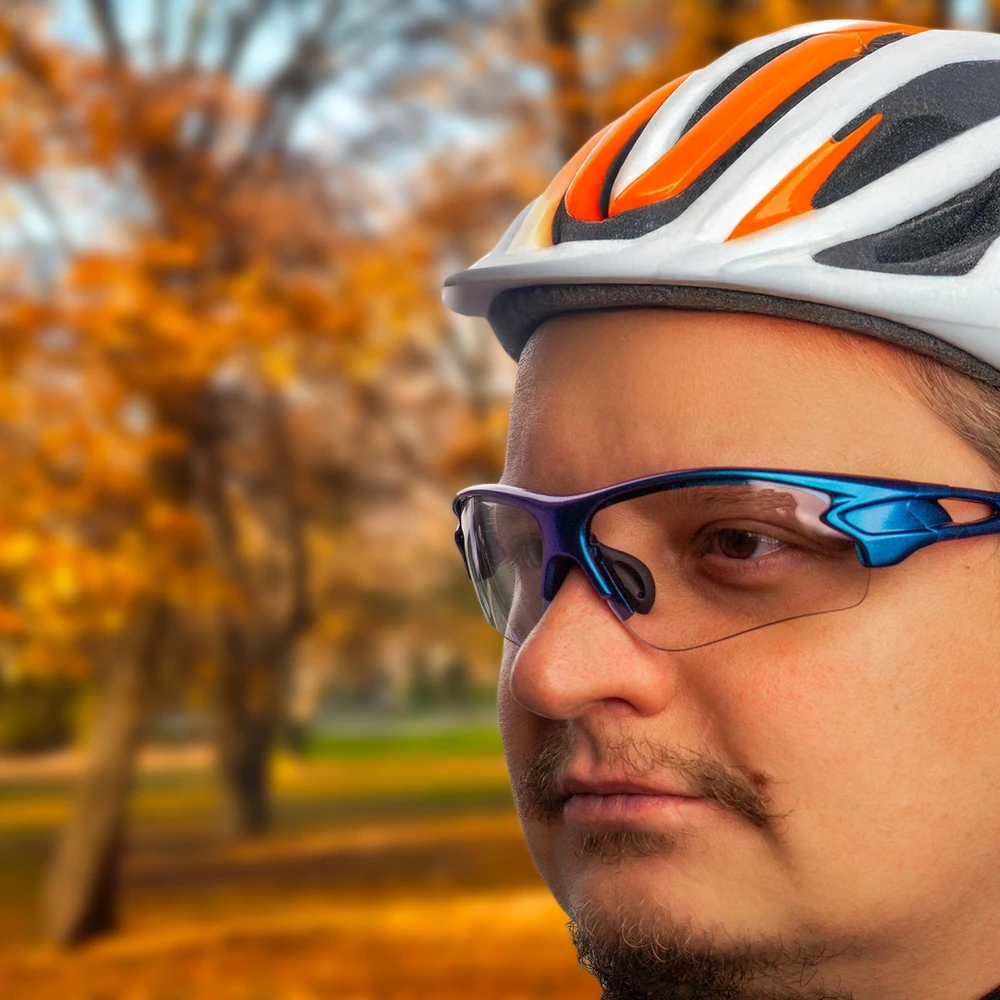 Rockbros 10069 photochromic UV400 dviratininko akiniai – mėlynos spalvos