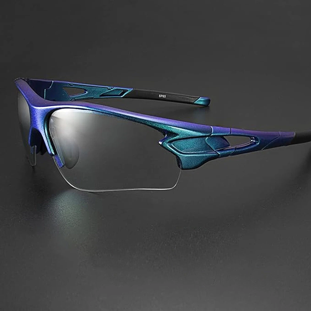 Rockbros 10069 photochromic UV400 dviratininko akiniai – mėlynos spalvos