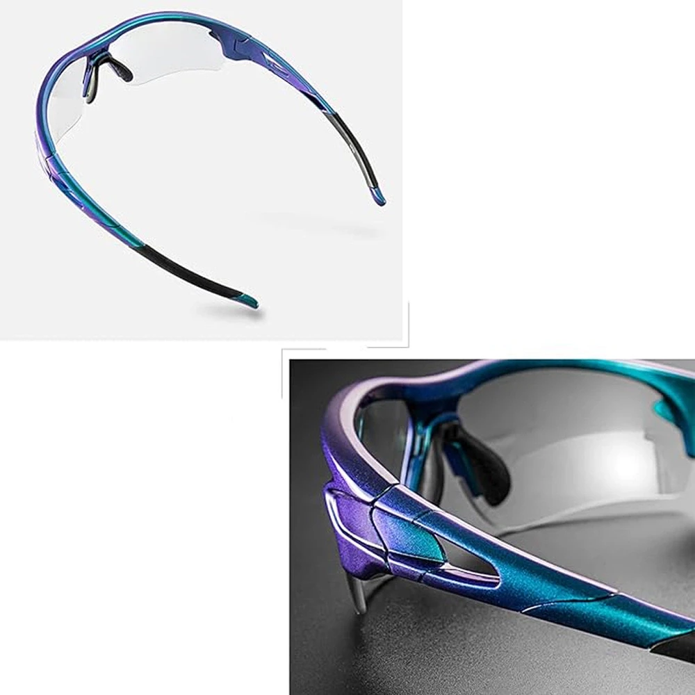 Rockbros 10069 photochromic UV400 dviratininko akiniai – mėlynos spalvos