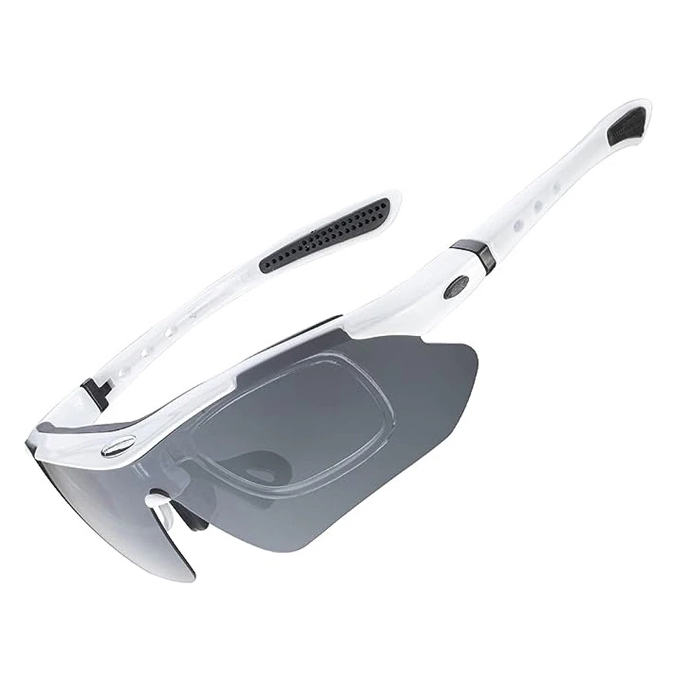 Rockbros 10142 photochromic UV400 dviratininko akiniai – baltos spalvos