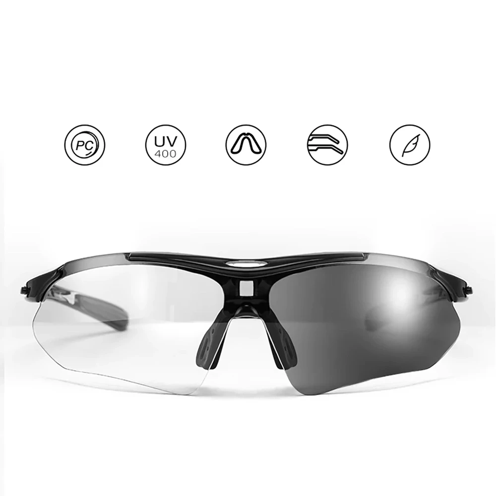 Rockbros 10143 photochromic UV400 dviratininko akiniai – juodos spalvos