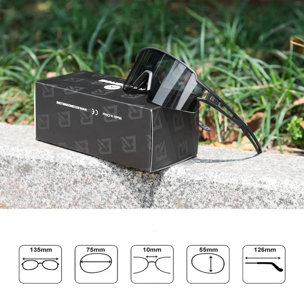 Rockbros 10175 fotochrominiai UV400 dviratininko akiniai – juodas