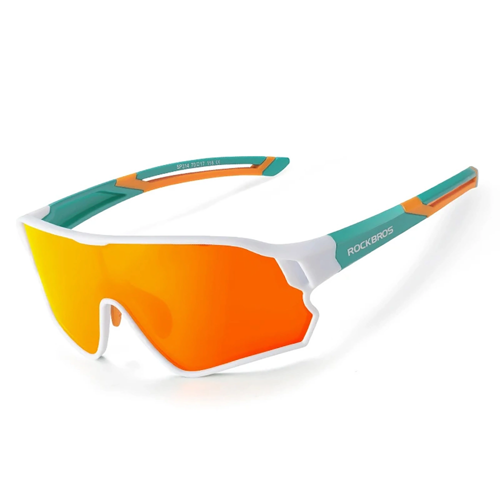 Rockbros 14110009003 polarized cycling glasses for children 8-14 metai old – žalias and baltas