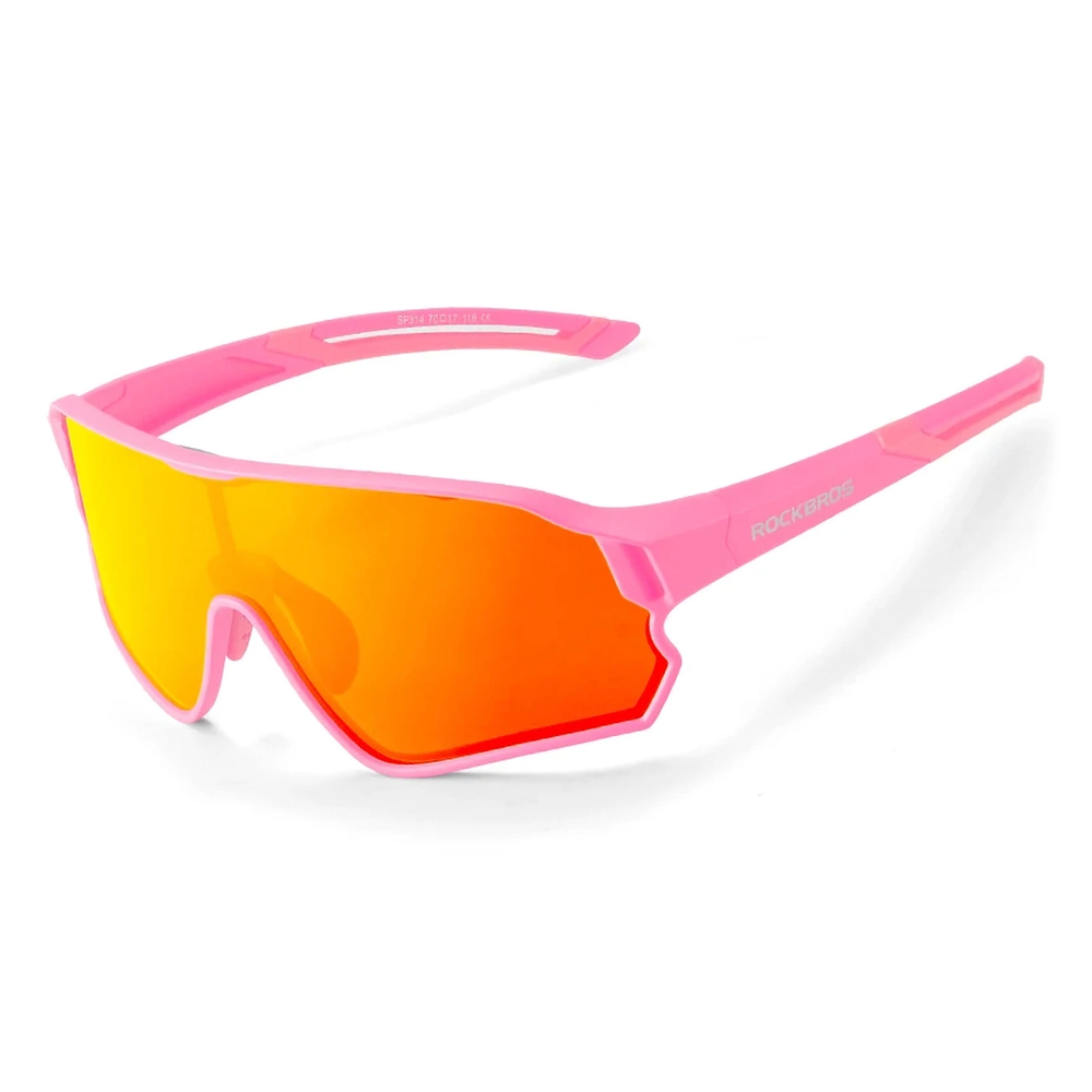 Rockbros 14110009004 polarized dviratininko akiniai vaikams 8-14 metų amžiaus – rožinės spalvos
