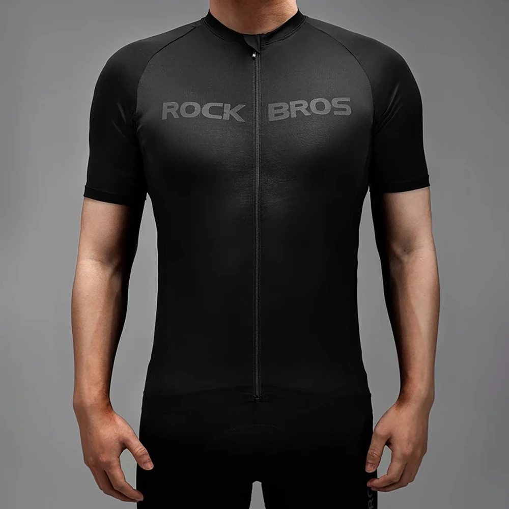 Rockbros 15120002007 short sleeve cycling jersey XXXXL – juodos spalvos