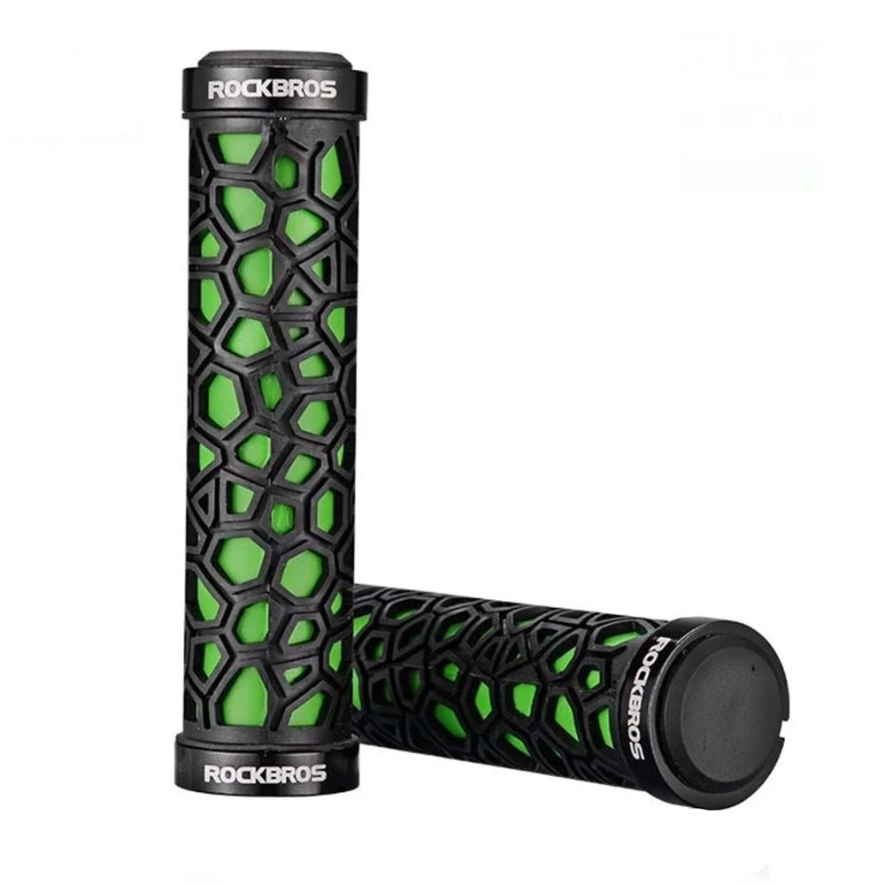 Rockbros 2017-14AGN bicycle grips – juodos spalvos and žalias