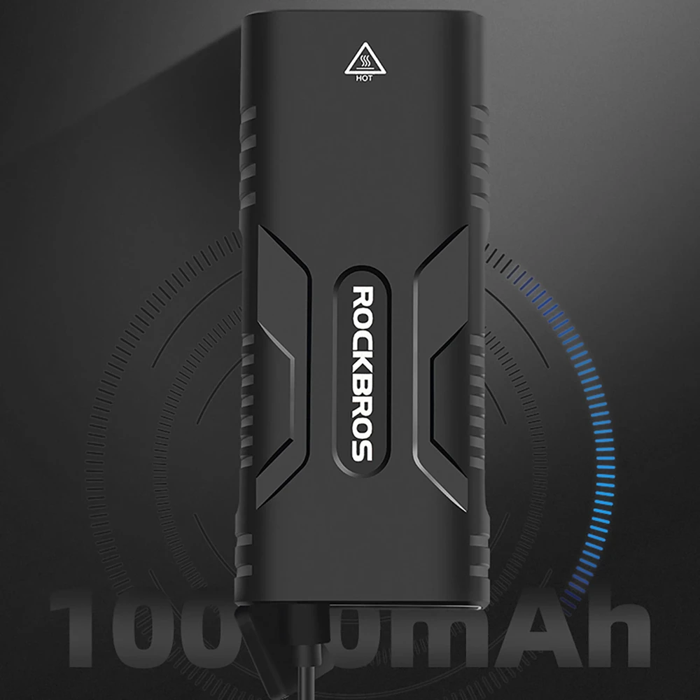 Rockbros 24310002001 dviračio žibintas 850 lm su išorinės baterijos funkcija + USB-C ir USB-A laidas – juodos spalvos