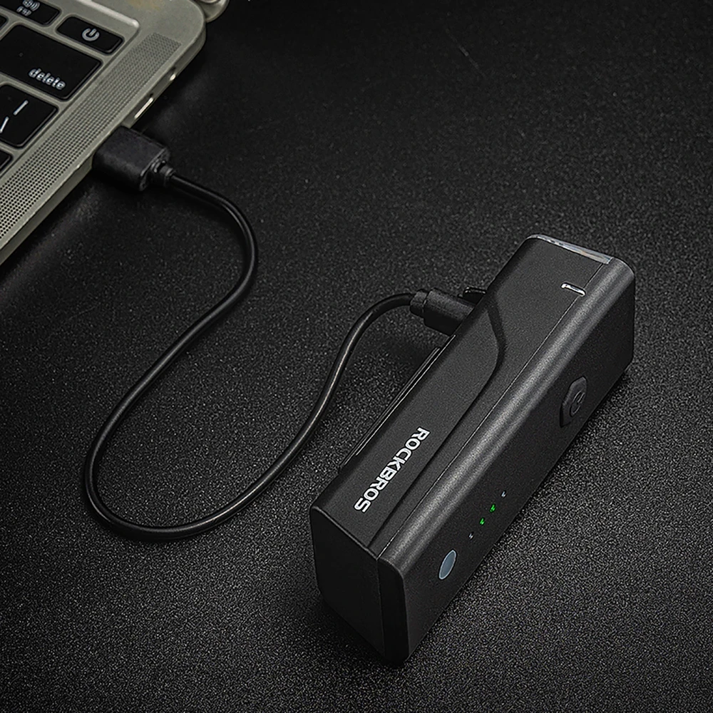 Rockbros 24510003001 Priekinis dviračio žibintas 260 lm + USB-C - USB-A laidas - Juodas