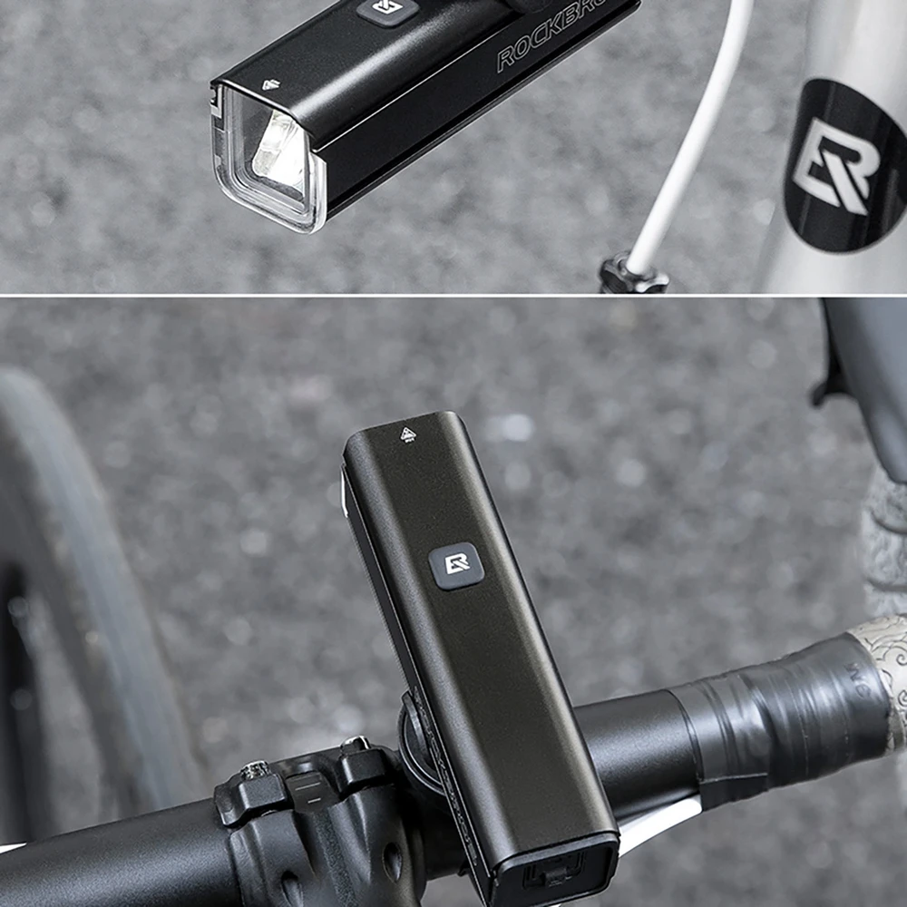 Rockbros 24610002001 priekinis dviračio žibintas 1000 lm + USB-C – USB-A kabelis – juodos spalvos