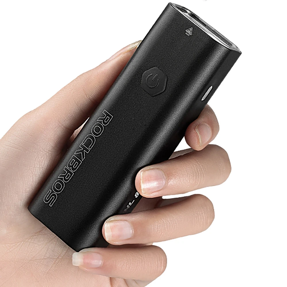 Rockbros 24710012001 priekinis dviračio žibintas 800 lm + USB-C ir USB-A laidas, juodas