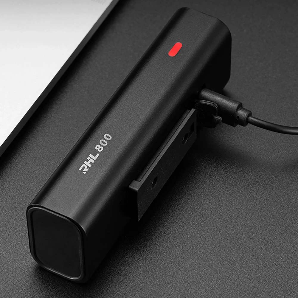 Rockbros 24710012001 priekinis dviračio žibintas 800 lm + USB-C ir USB-A laidas, juodas