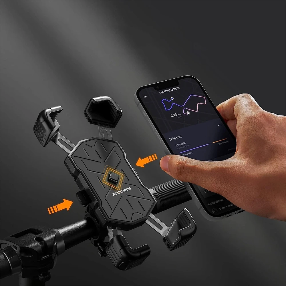 Rockbros 25210030001 Bike Phone Holder for Handlebars – juodos spalvos