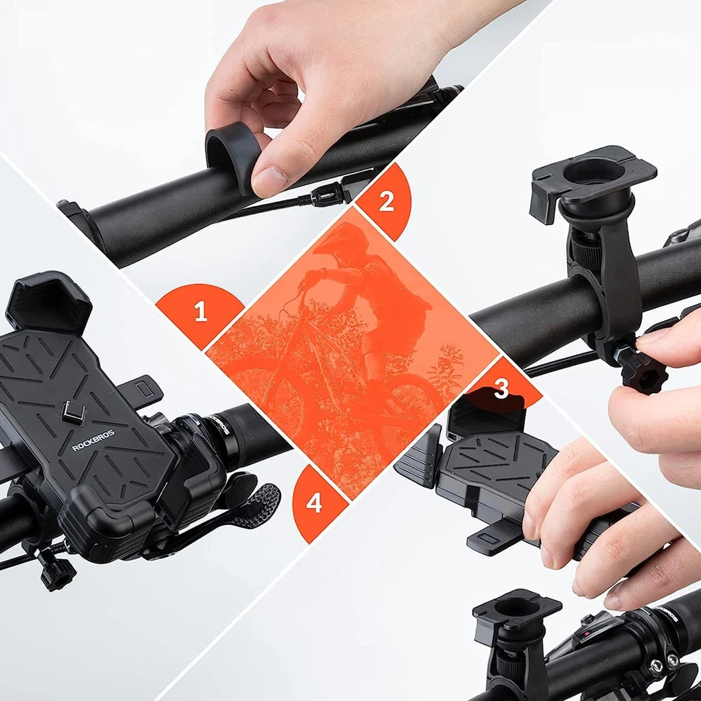 Rockbros 25210030001 Bike Phone Holder for Handlebars – juodos spalvos
