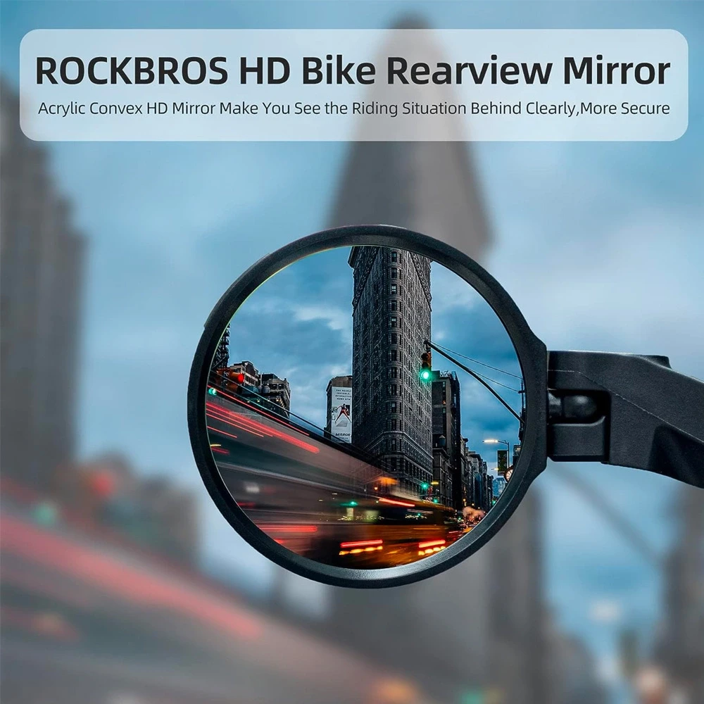 Rockbros 26210001004 bicycle mirror, right, rear – juodos spalvos
