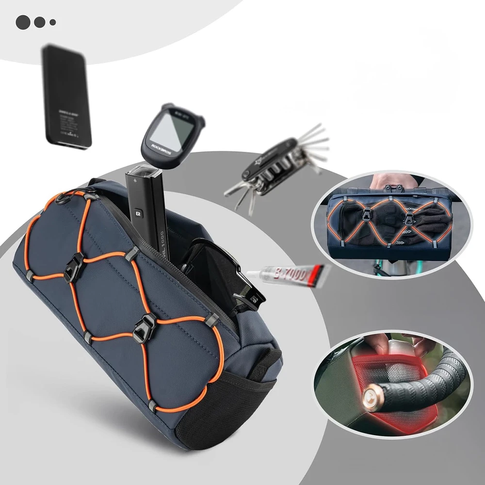 Rockbros 30110054002 bicycle handlebar bag 2.2 l – mėlynas
