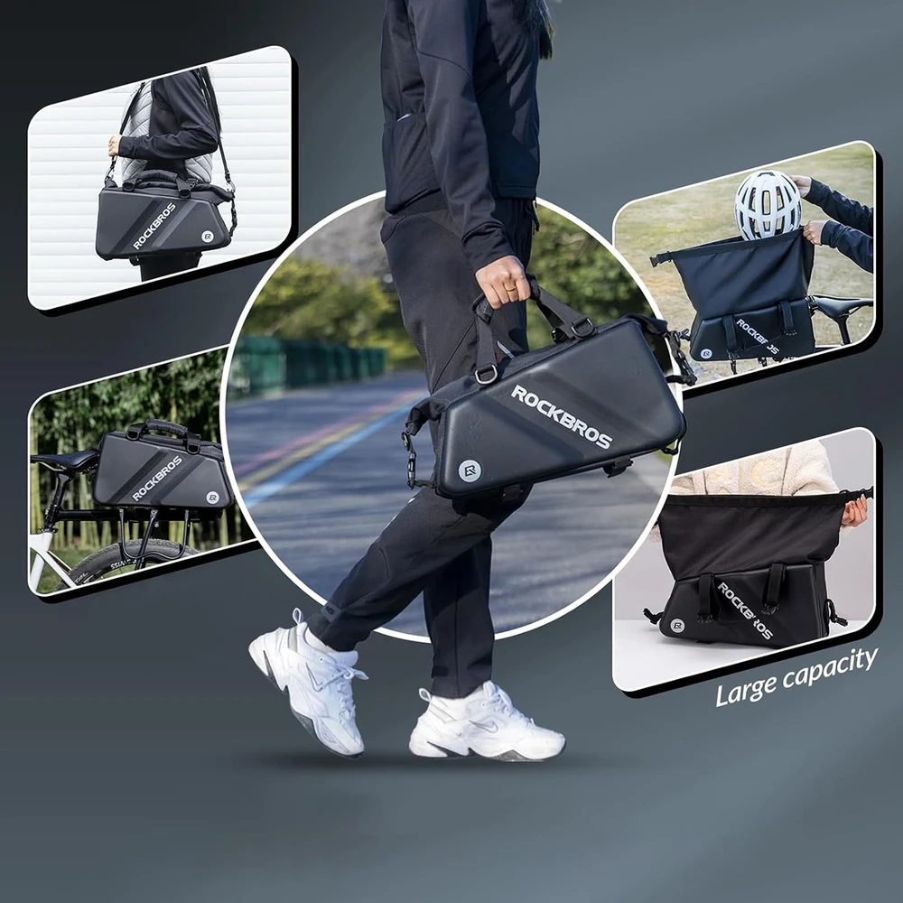 Rockbros 30140090001 krepšys dviračiui for trunk 11.6l – juodos spalvos
