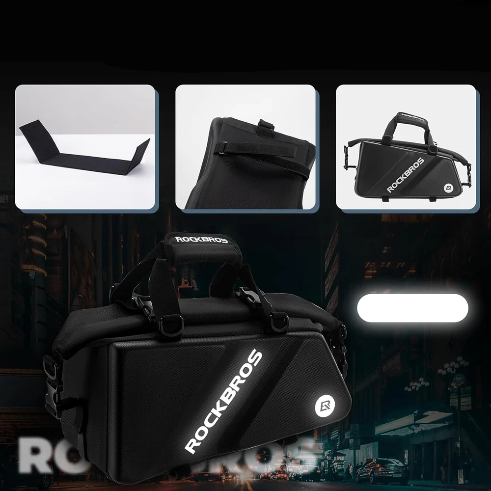 Rockbros 30140090001 krepšys dviračiui for trunk 11.6l – juodos spalvos