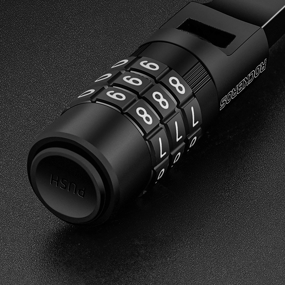 Rockbros 3240001001 bicycle lock for 0.5 m combination – juodos spalvos