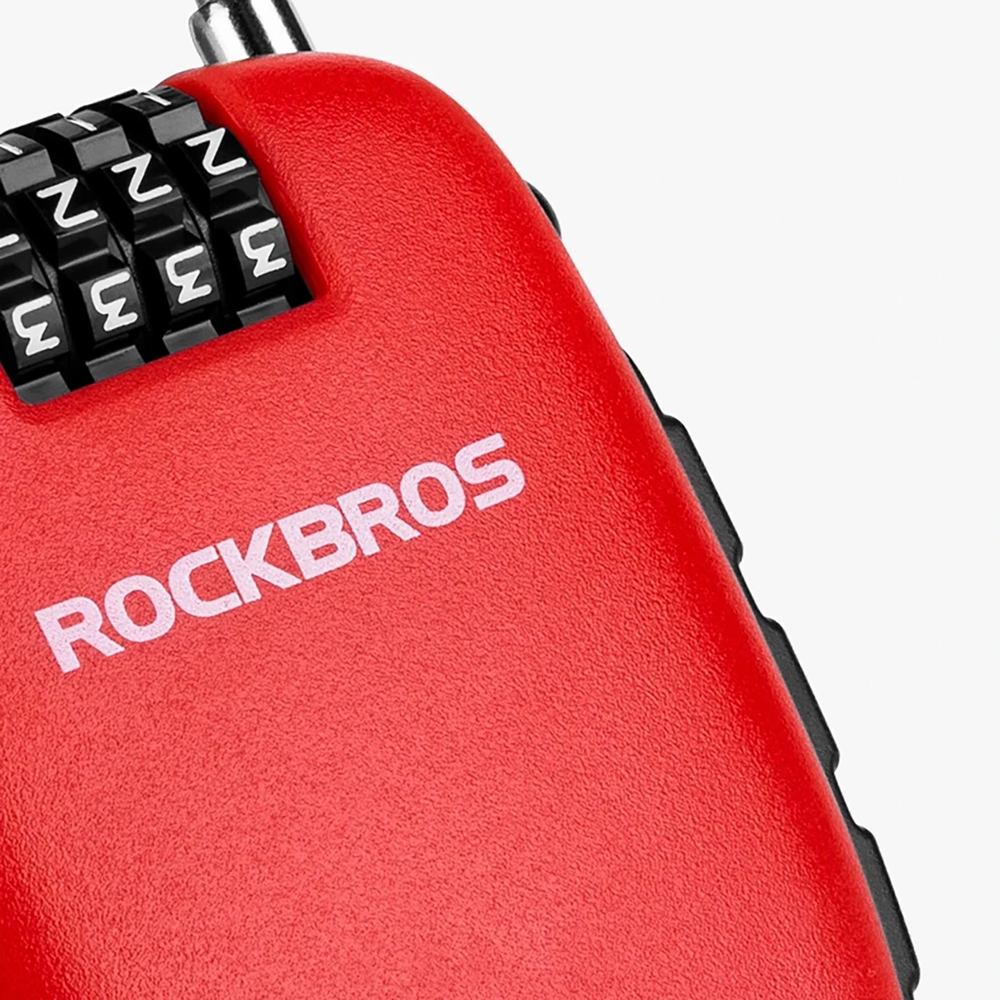 Rockbros 32420981001 bicycle lock with retractable cable – red