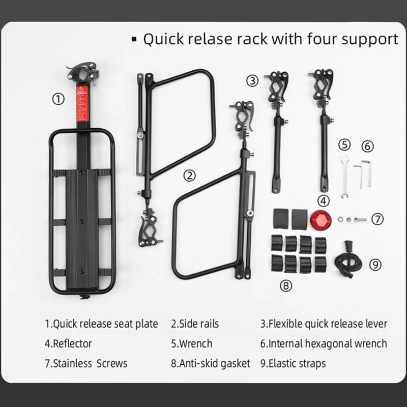 Rockbros 33210004001 bicycle rack with shelf – juodos spalvos