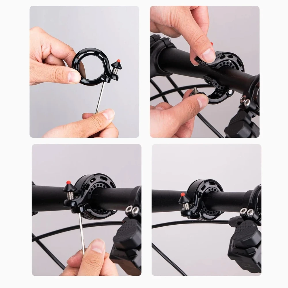 Rockbros 34210028001 Q-shaped bicycle bell – juodos spalvos
