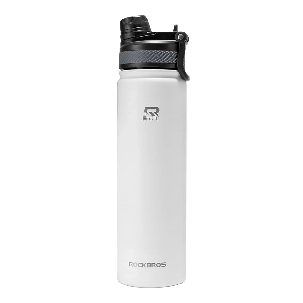 Rockbros 35210029006 terminis dviračio butelis gėrimams 650 ml – baltas