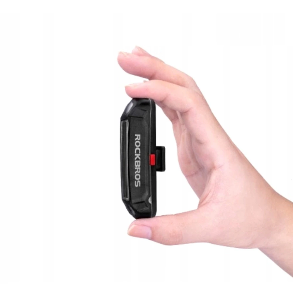 Rockbros A54BK galinis dviračio žibintas + „Micro USB“ – USB-A laidas – juodos spalvos