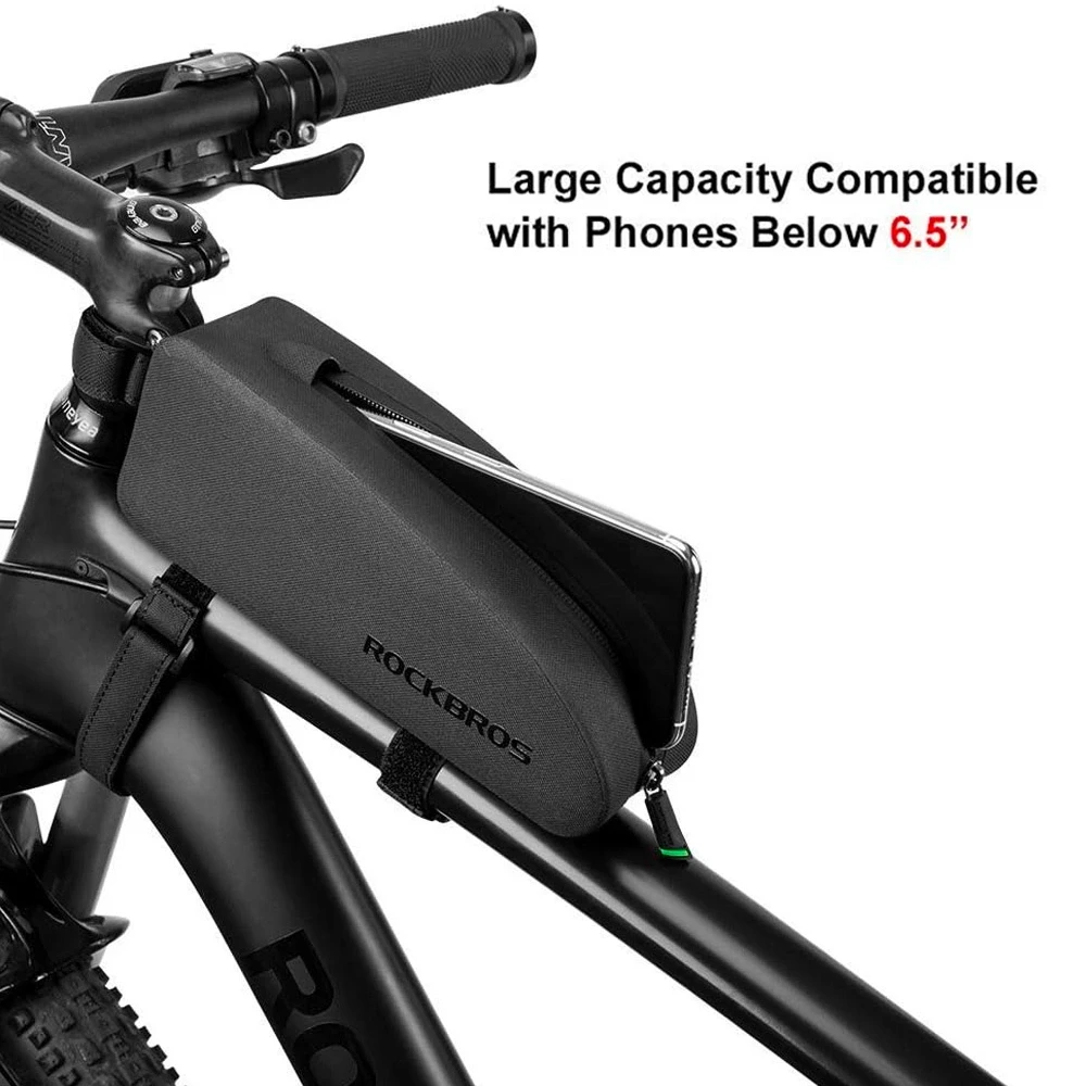 Rockbros AS-019-1 bicycle frame bag waterproof 1.6 l – juodos spalvos