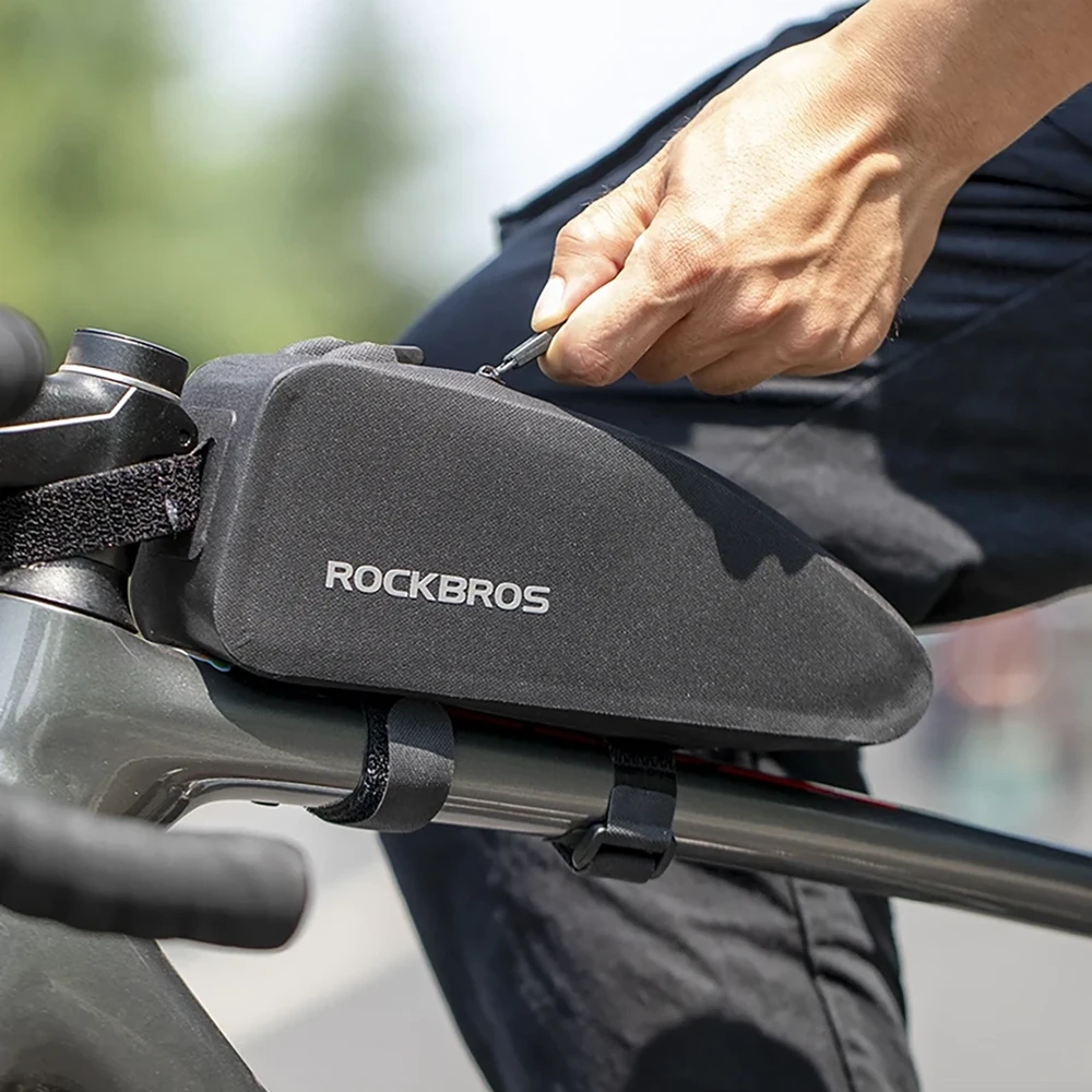 Rockbros AS-019 bicycle frame bag waterproof 1.5 l – juodos spalvos