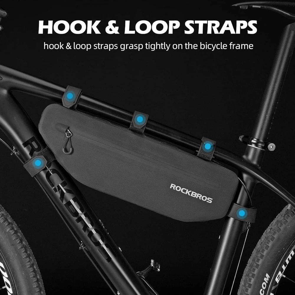 Rockbros AS-043 dviračio krepšys with Velcro 3l – juodos spalvos