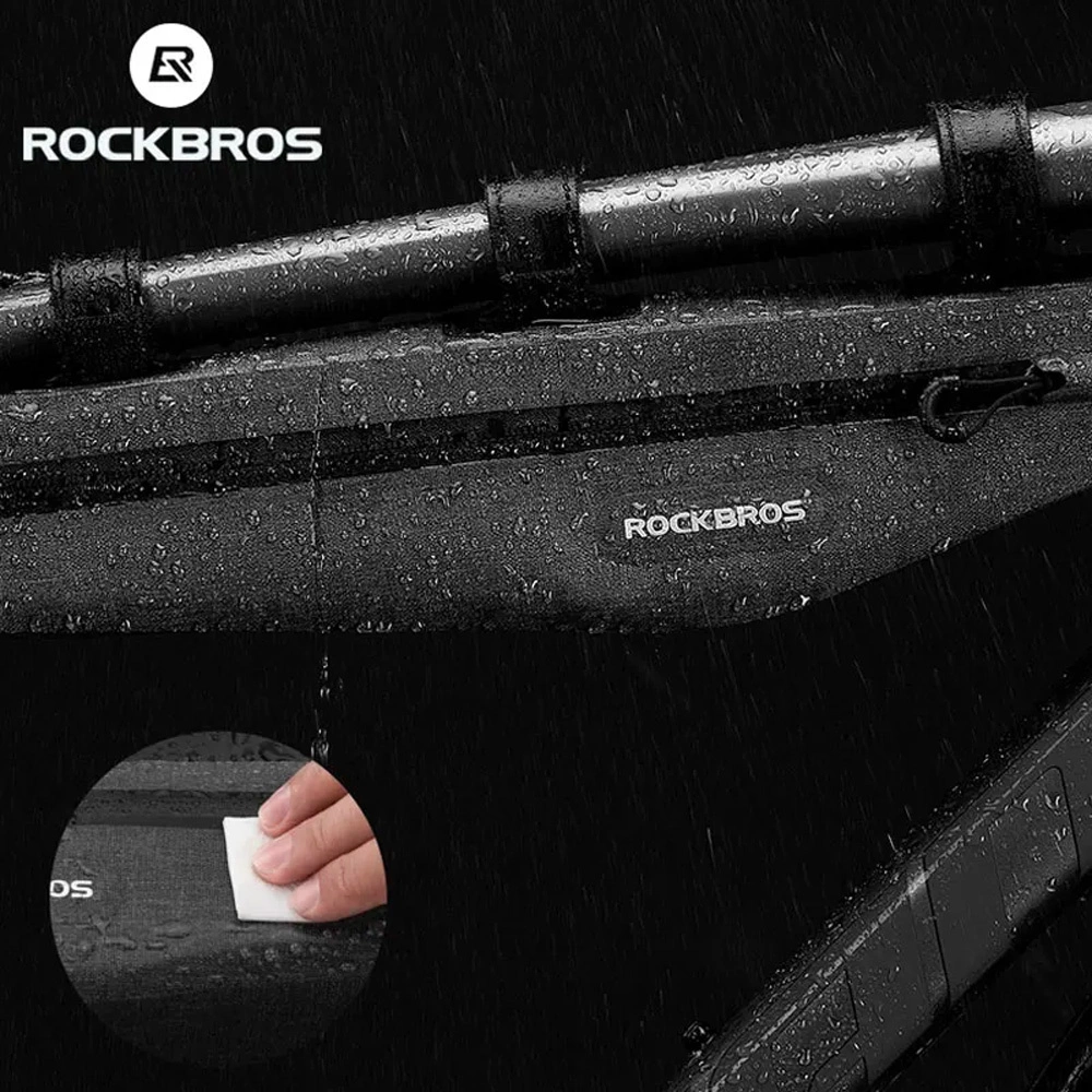 Rockbros AS-052 waterproof dviračio krepšys for frame – pilkos spalvos