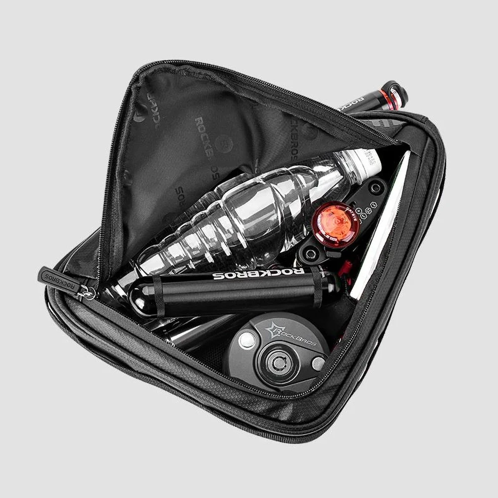 Rockbros B39-2 waterproof dviračio krepšys for frame – juodos spalvos