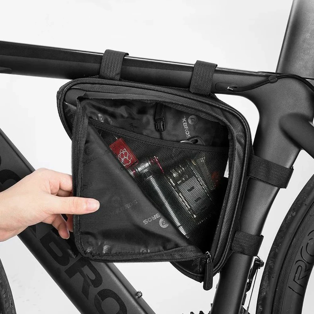 Rockbros B39-2 waterproof dviračio krepšys for frame – juodos spalvos