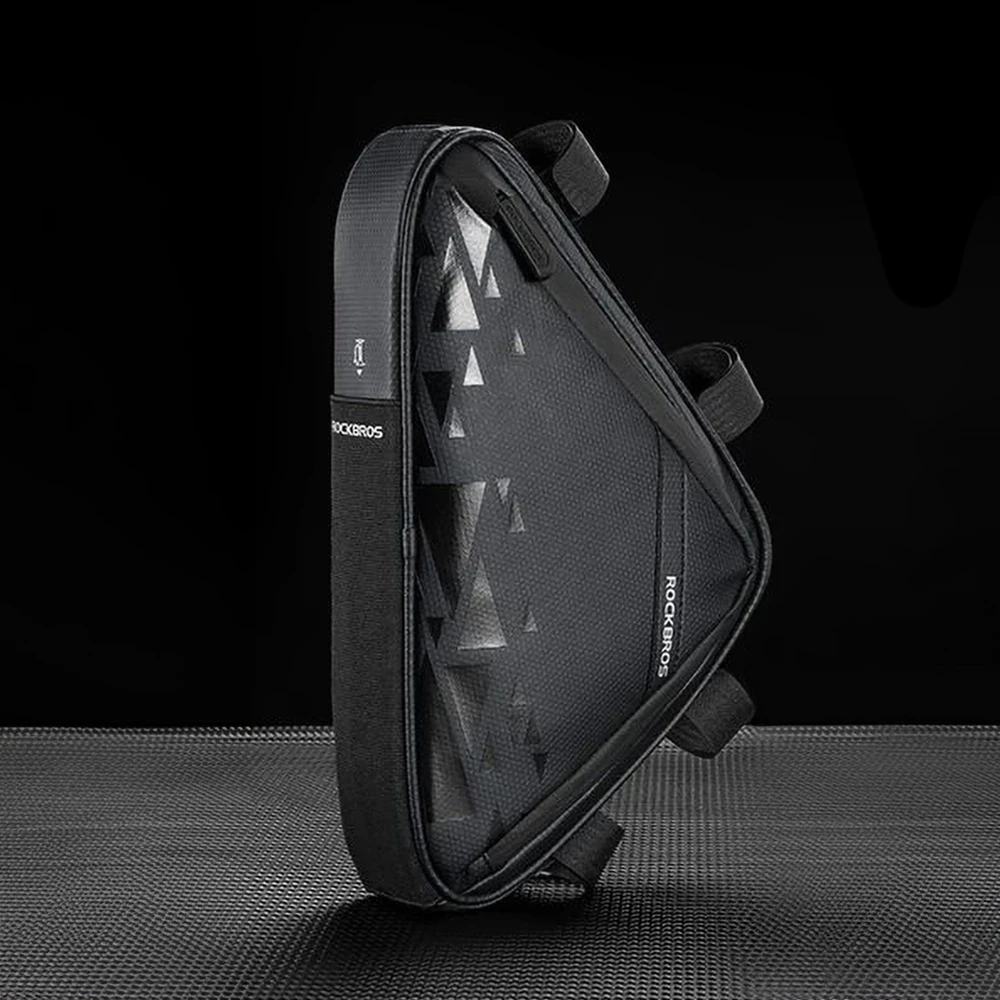 Rockbros B39-2 waterproof dviračio krepšys for frame – juodos spalvos