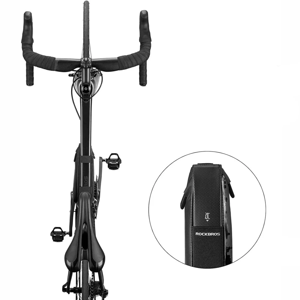 Rockbros B39-2 waterproof dviračio krepšys for frame – juodos spalvos