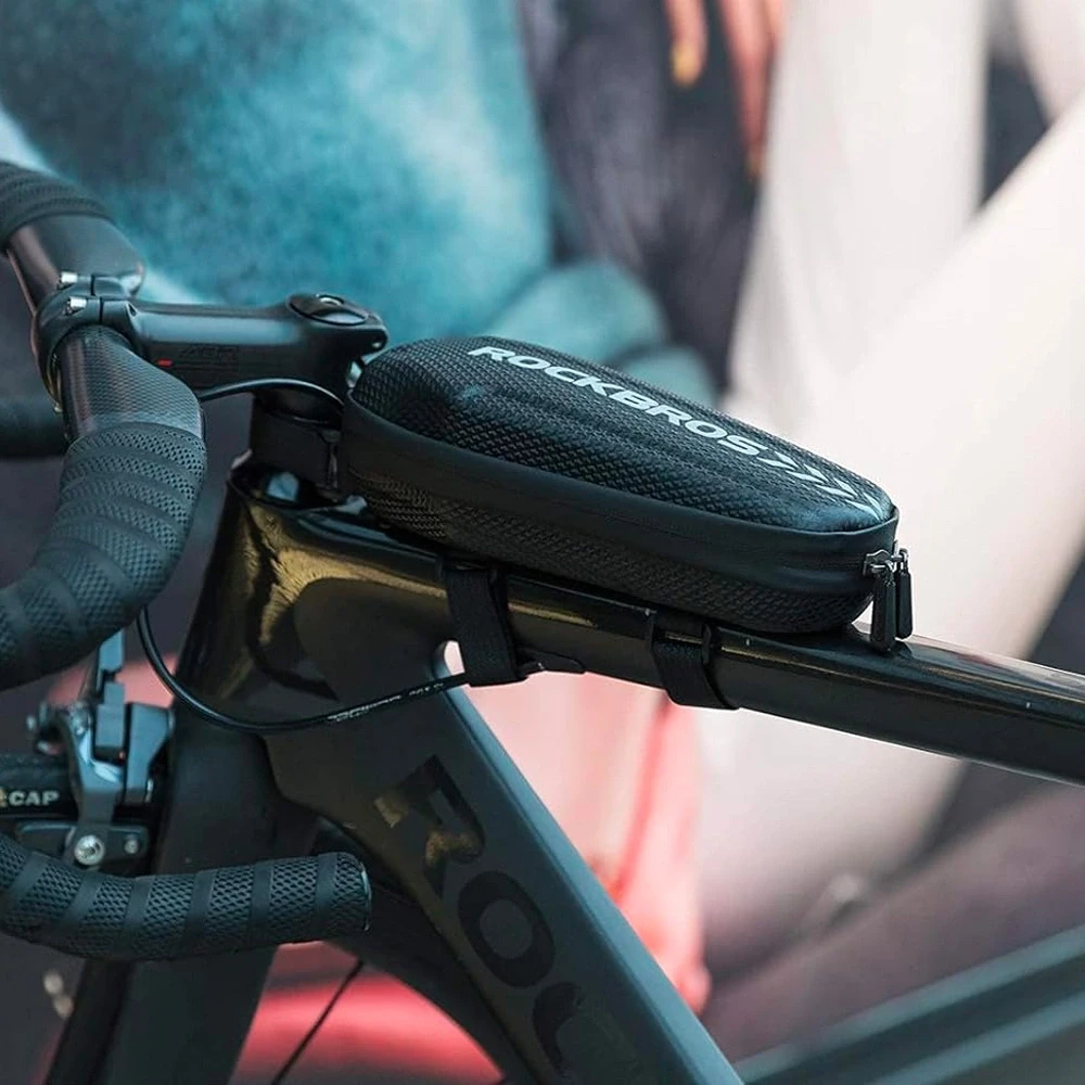 Rockbros B60 waterproof dviračio krepšys for frame – juodos spalvos